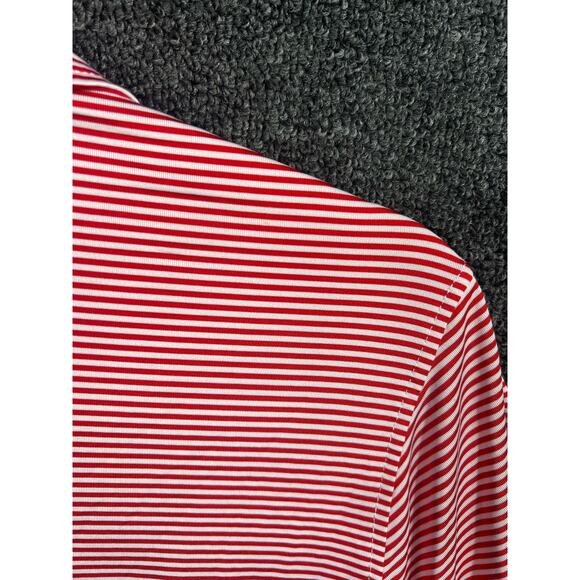 Oobe Golf Polo Shirt Mens Size L Red Striped  Short Sleeve Collared - Picture 4 of 9